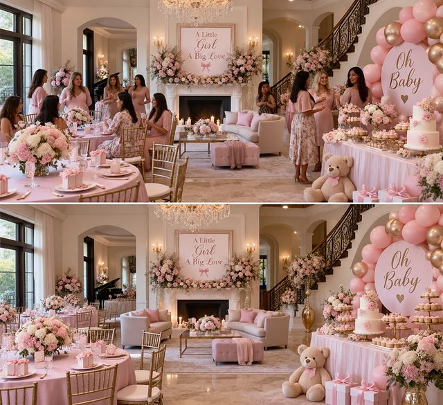 Elegant pink baby shower celebration