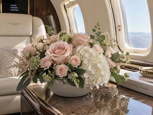 Low blush and white floral arrangement