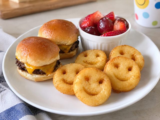 Children’s service — sliders and fruit
